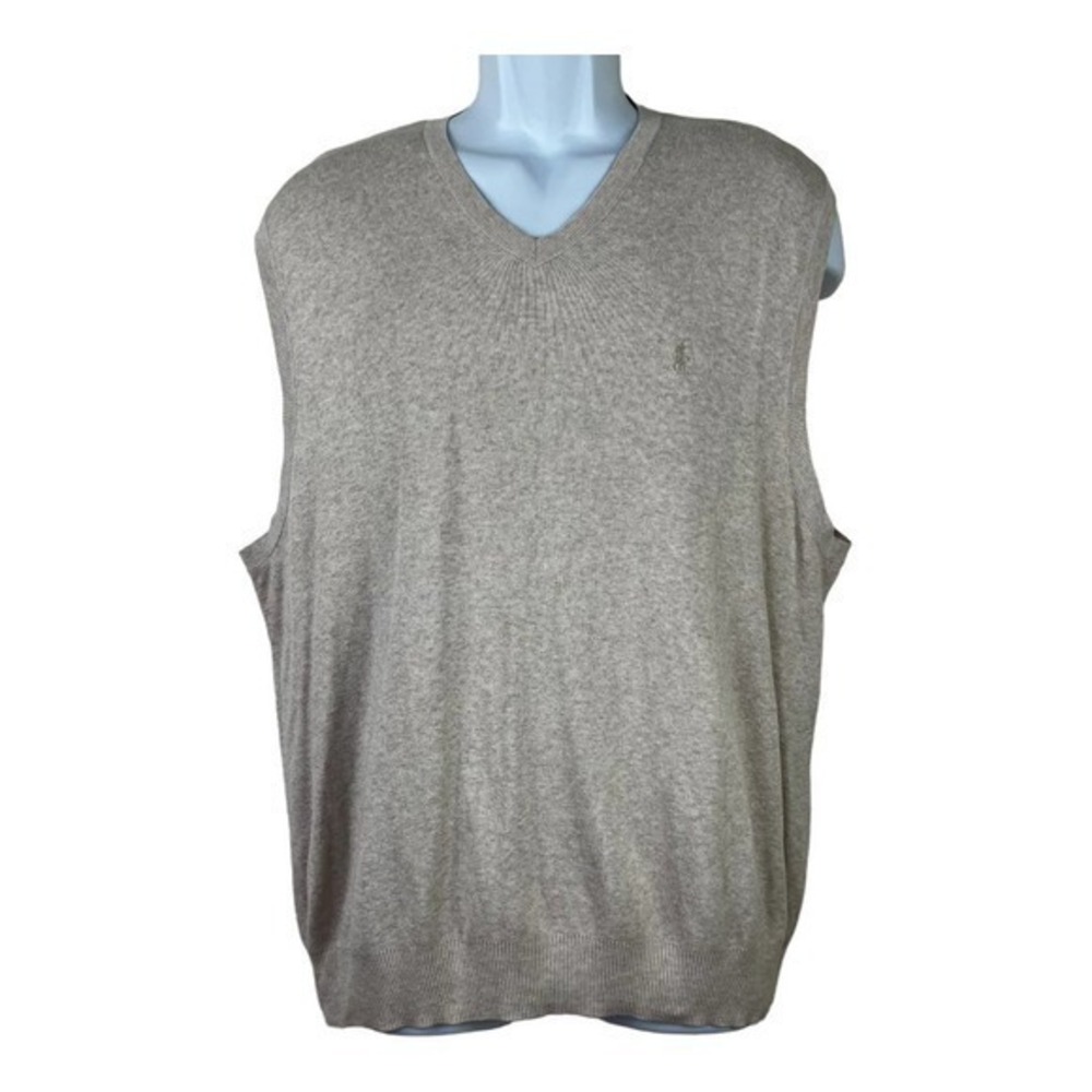 Polo Ralph Lauren Men Golf Shirt sleeveless Cream Sz L